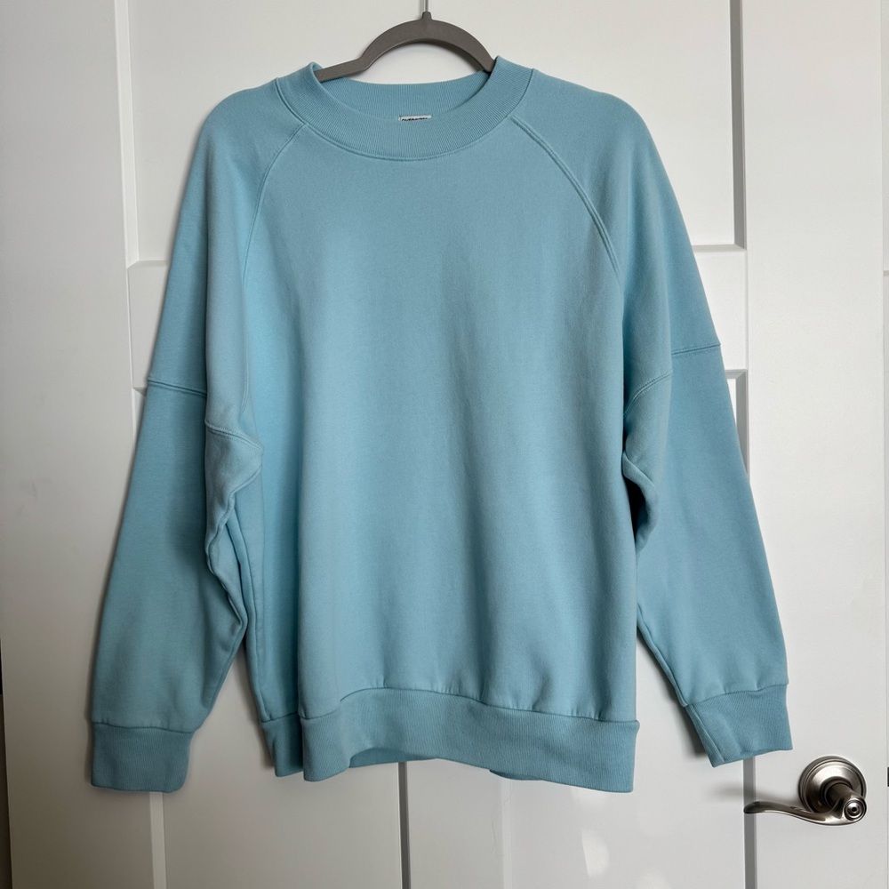 Gilly Hicks Oversized Crewneck Fleece Pullover Sweatshirt Light Blue Size S